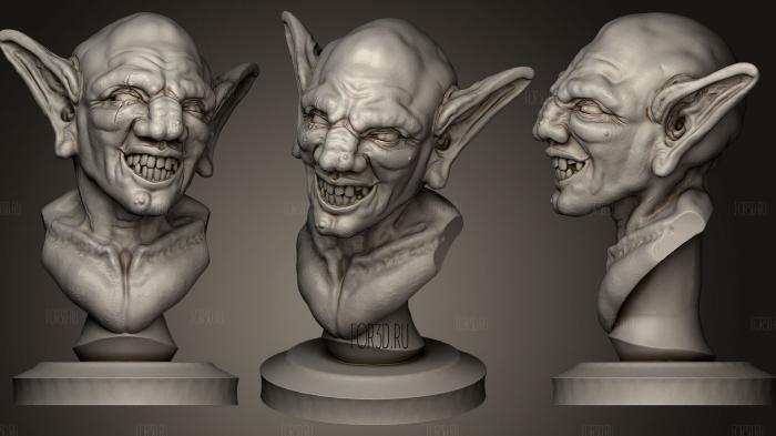 Goblin Bust stl model for CNC